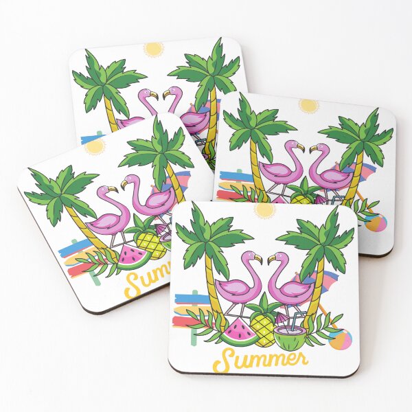 Aperçu de l'œuvre summer patterns with flamingos and pineapples créée et vendue par Mustaph-Shop.