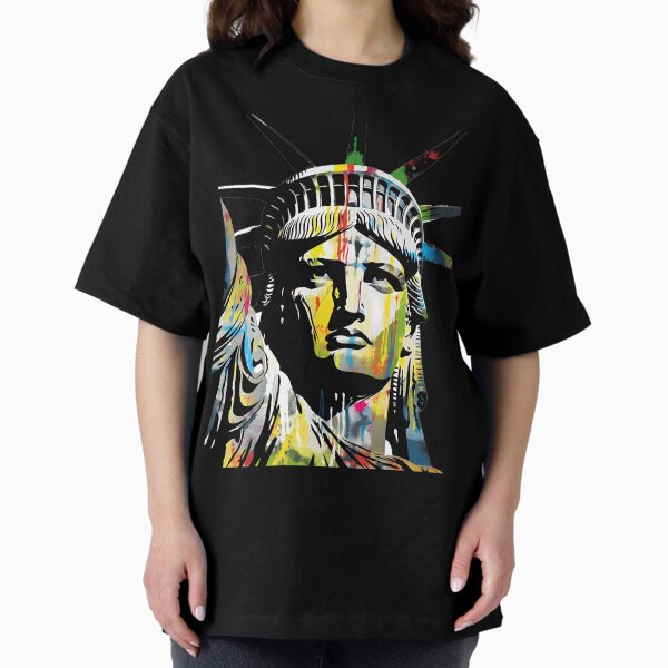 Item preview, Abstract Expressionist Statue of Liberty Graphic T-Shirt | Artistic American Symbol Vector Design designed and sold by FamMeetsWorld.