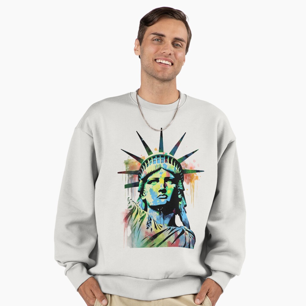 Impressionist Statue of Liberty Graphic Tee Iconic American
