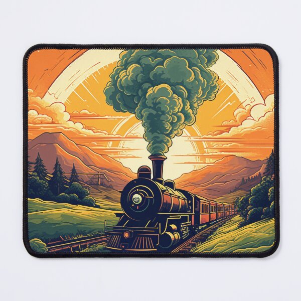 Item preview, Vintage Sunset View Old Train Steam Locomotive designed and sold by GumStickers.