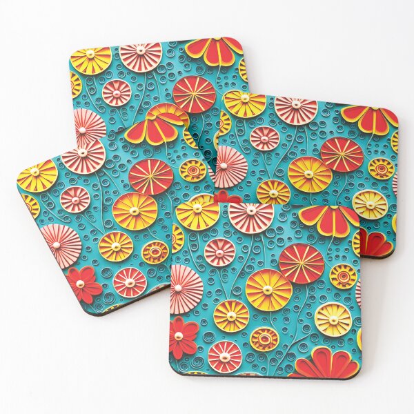 Item preview, Floral background with quilled paper effect designed and sold by hadleysheart.