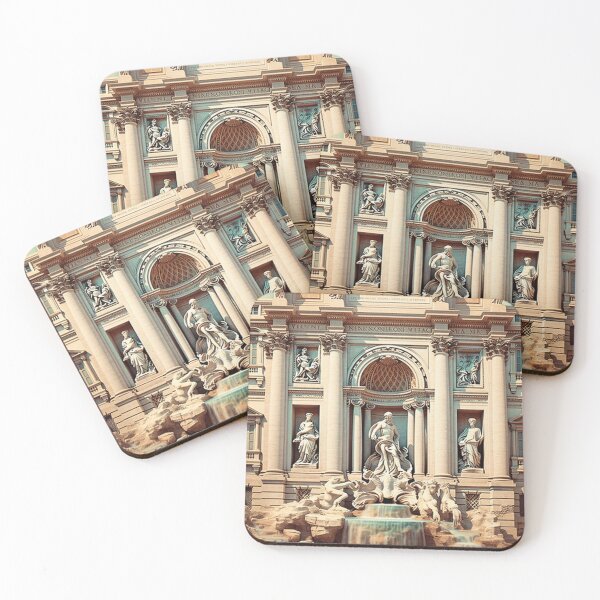 Item preview, A Vintage Travel Illustration of the Trevi Fountain in Rome designed and sold by GoodOldVintage.