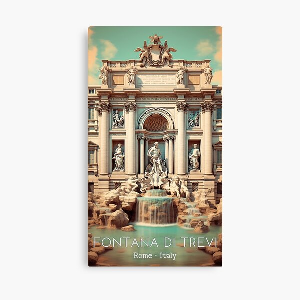 Item preview, A Vintage Travel Illustration of the Trevi Fountain in Rome designed and sold by GoodOldVintage.