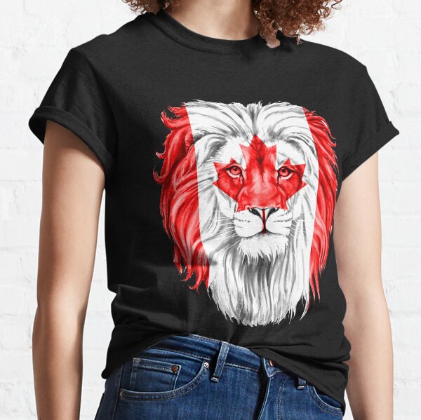 Canada Lion King Flag - Canadian Lion Patriotic Canada Flag Maple Leaf Pride , Lion Flag Of Canada - Gift For Canadian From Canada Classic T-Shirt