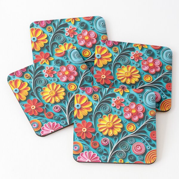 Item preview, Floral background with quilled paper effect designed and sold by hadleysheart.