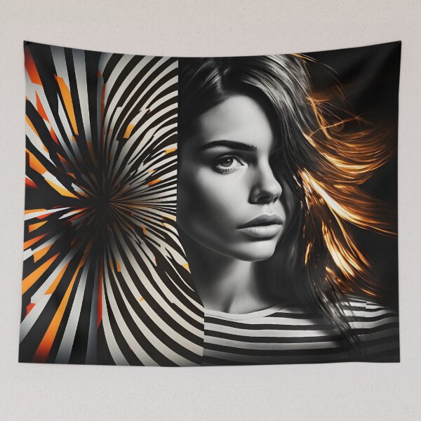 Item preview, Optical art lines portrait woman 5 designed and sold by Tim-Ries.