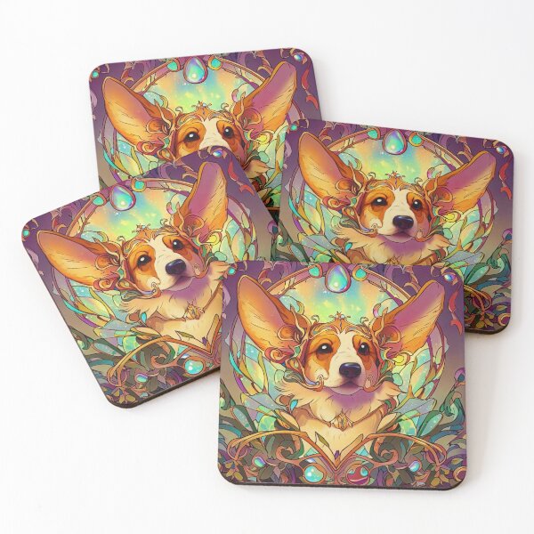 Item preview, Art Nouveau Enchanted Fairy Corgi designed and sold by Elwynartnouveau.
