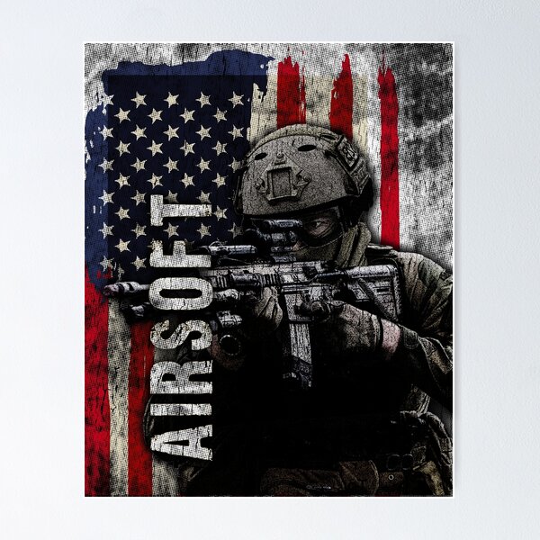 Item preview, Perfect American flag airsoft design for a real airsoft player designed and sold by Curly-lava.