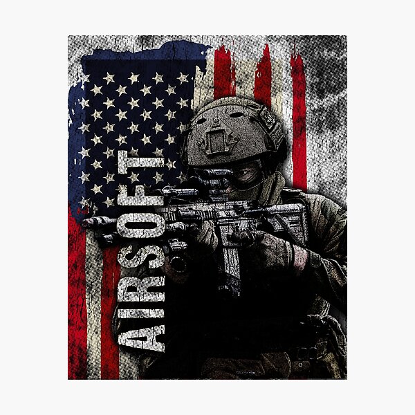 Item preview, Perfect American flag airsoft design for a real airsoft player designed and sold by Curly-lava.