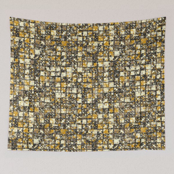 Item preview, Abstract Tiny Check Pattern in Black Yellow and Cream designed and sold by Trevor Hirst.