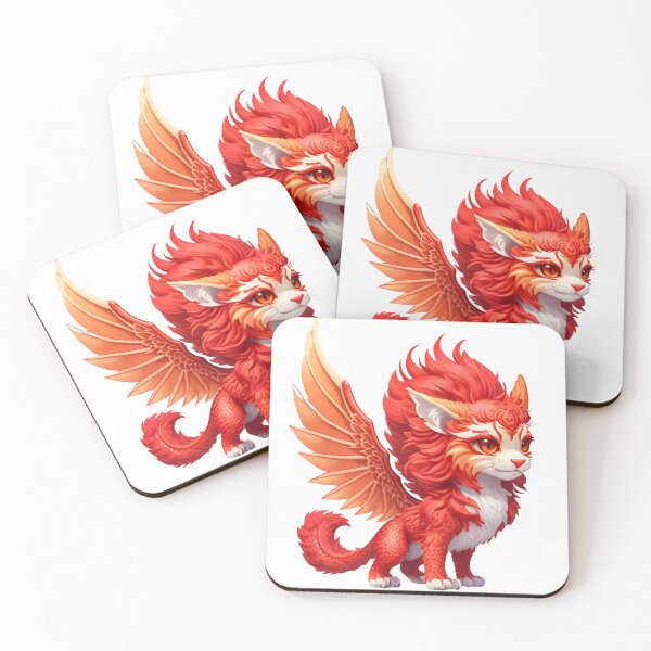 Item preview, Adorable Flames: Isometric Cute Red Manticore Illustration designed and sold by Ceemko's Vintage Corner.