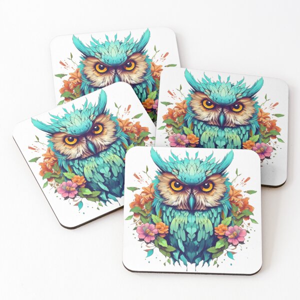 Item preview, Vintage Whispers of the Night: Owl Illustration with Floral Crown designed and sold by lg whittaker.