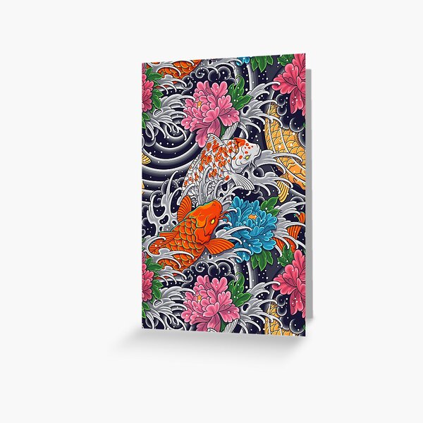 Item preview, Koi Fish and Floral Pattern designed and sold by Snapnfit.