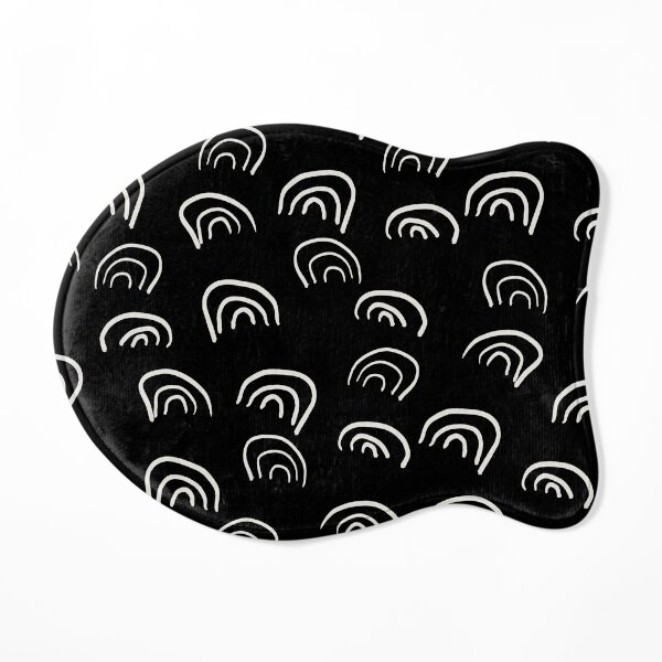 White rainbows in dark background Cat Mat