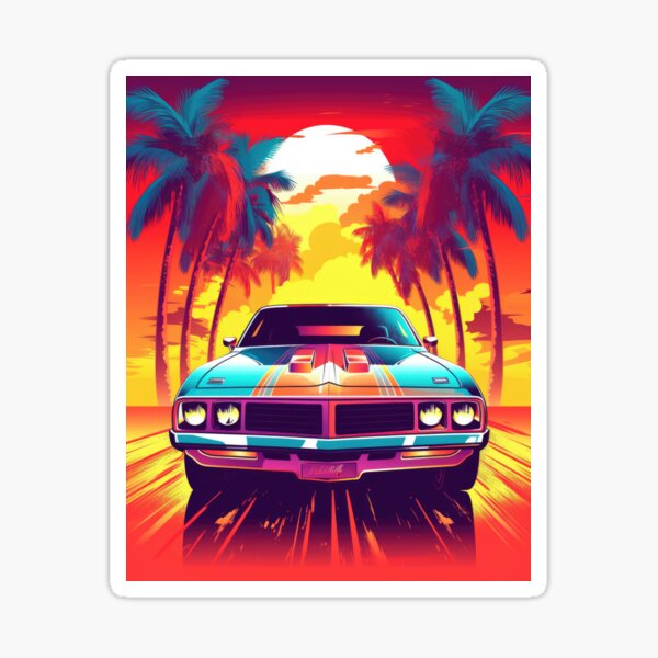 Thunder Road: Retro V8 Powerhouse Sticker