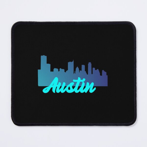 Item preview, Austin Texas Minimalist Silhouette Skyline in Shades of Blue 166 designed and sold by KadinJast.