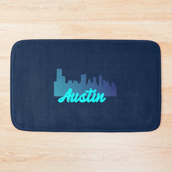 Item preview, Austin Texas  Minimalist Silhouette Skyline in Shades of Blue 166 designed and sold by KadinJast.