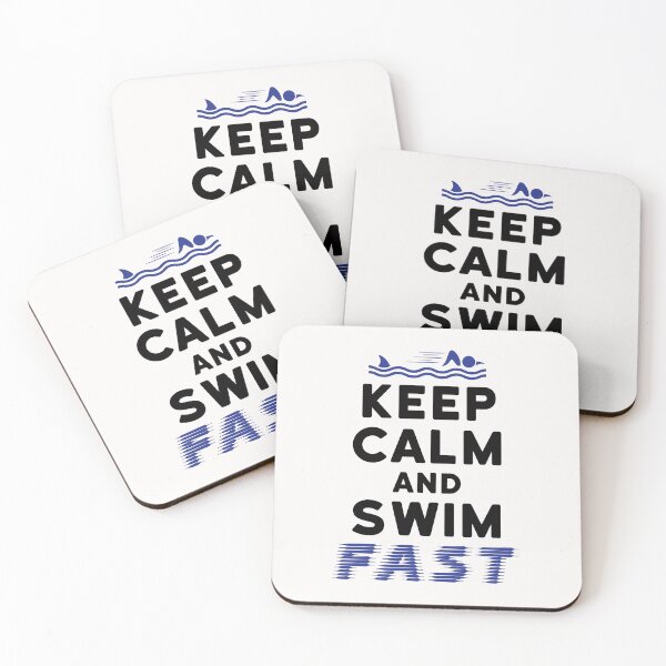 Item preview, Keep Calm and Swim Fast Funny Shark Fin Encounter designed and sold by jaygo.