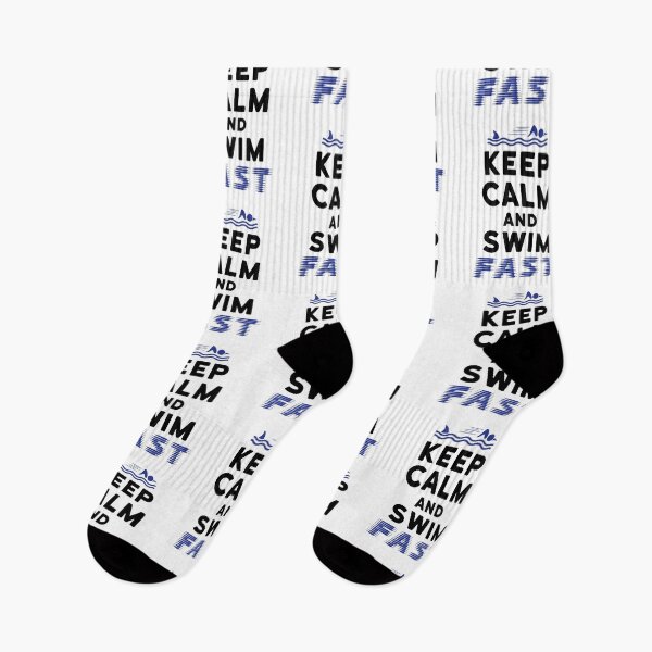 Item preview, Keep Calm and Swim Fast Funny Shark Fin Encounter designed and sold by jaygo.