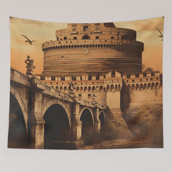 Item preview, A Vintage Travel Illustration of the Castel Sant´Angelo in Rome designed and sold by GoodOldVintage.