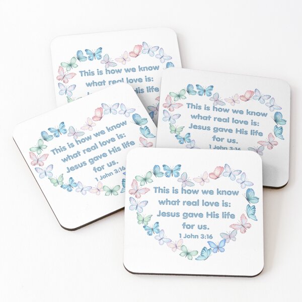 Item preview, 1 John 3:16 - This is how we know what real love is:  Jesus gave His life for us.   designed and sold by FlutterByH.