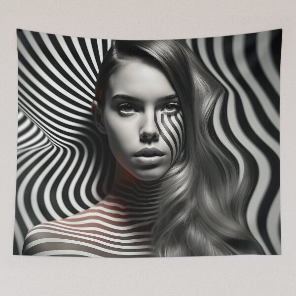 Item preview, Optical art lines portrait woman 6 designed and sold by Tim-Ries.