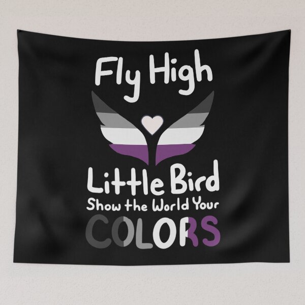 Item preview, Fly High Little Bird, Show the World Your Colors Asexual Pride designed and sold by ChorusOfBirds.