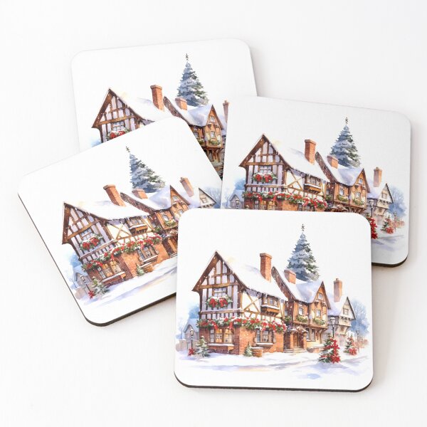 Item preview, Winter Village Square Clipart, Festive Atmosphere, Snowy Village, Holiday Spirit, Winter Festivities, Quaint Market, Charming Town designed and sold by CoolorPainting.