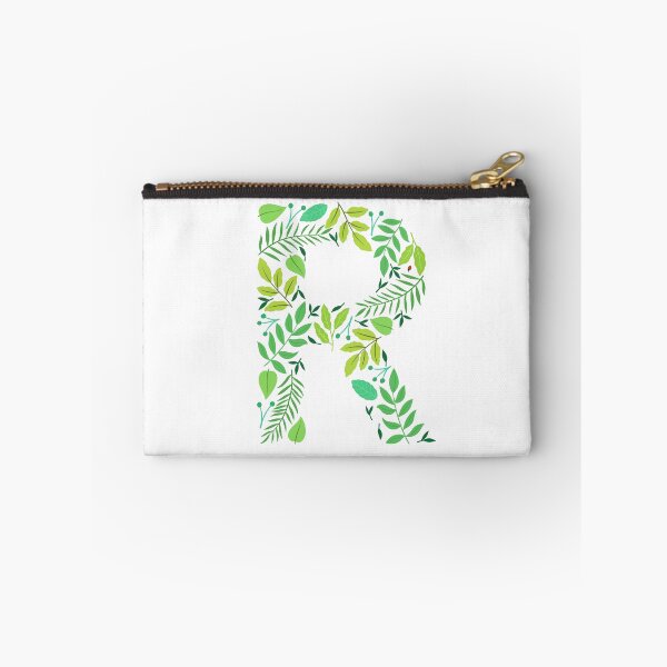 Item preview, Green leafy patterned alphabet- Letter R monogram designed and sold by LibbyHaggerArt.