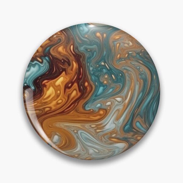 Item preview, Abstract Turquoise and Orange Swirl Pattern designed and sold by HoppyPrints.
