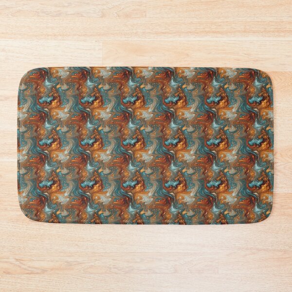 Item preview, Abstract Turquoise and Orange Swirl Pattern designed and sold by HoppyPrints.