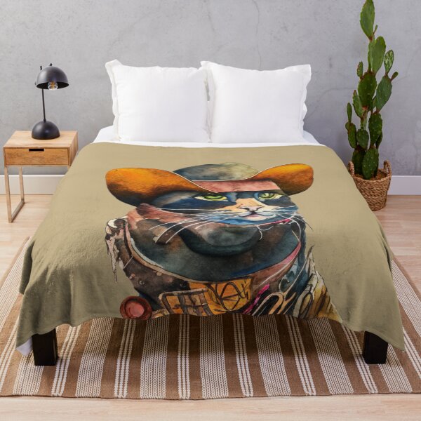 Item preview, Cool cowboy rodeo cat in earth tones designed and sold by Wolfsee.
