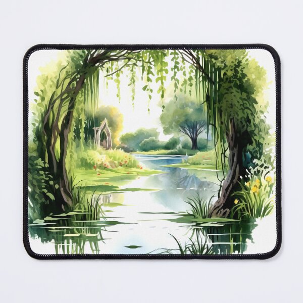 Item preview, Tranquil Pond Clipart, Serene Oasis, Peaceful Waters, Tranquility, Calm Reflections, Nature's Beauty, Pond Life designed and sold by CoolorPainting.