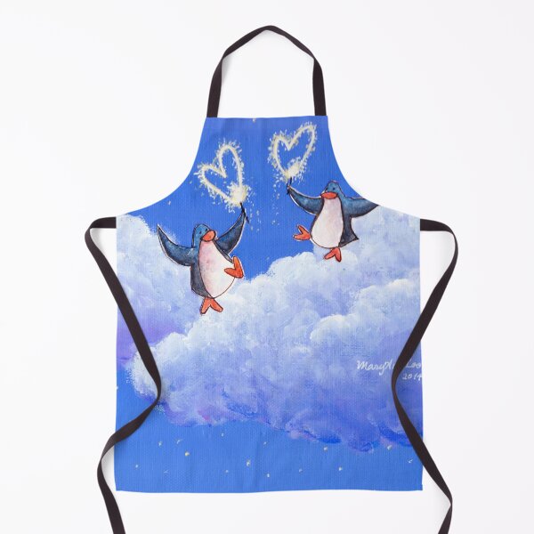 Item preview, Two penguins dance on night clouds with sparklers of love. designed and sold by PenguinGirl-Art.
