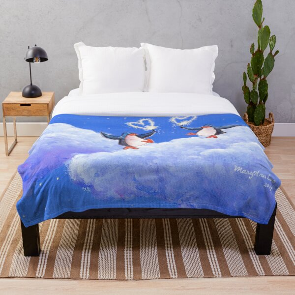 Item preview, Two penguins dance on night clouds with sparklers of love. designed and sold by PenguinGirl-Art.
