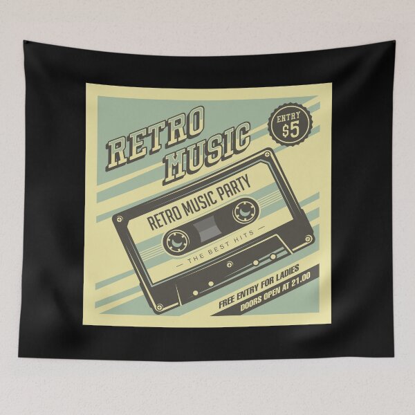 Item preview, Retro Music Compact Cassette Vintage Signage Poster  designed and sold by Acim0.