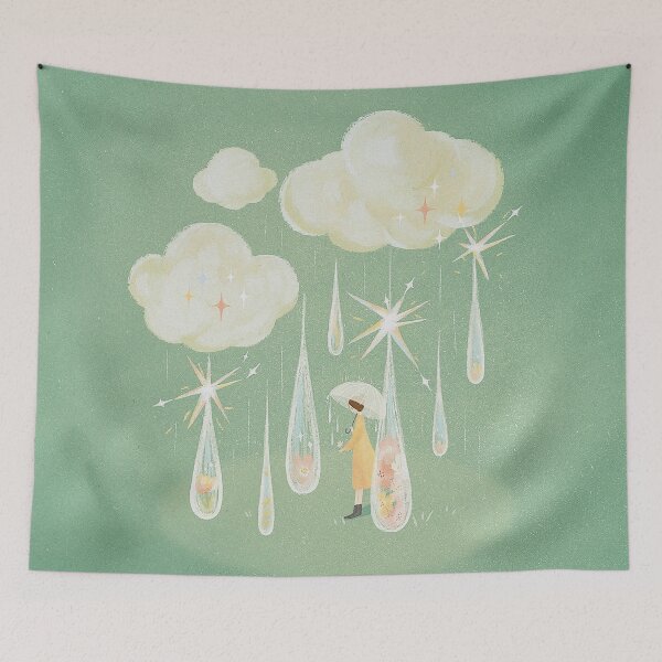 Item preview, Cartoon healing illustration Spring Rain designed and sold by SceneryStudio.