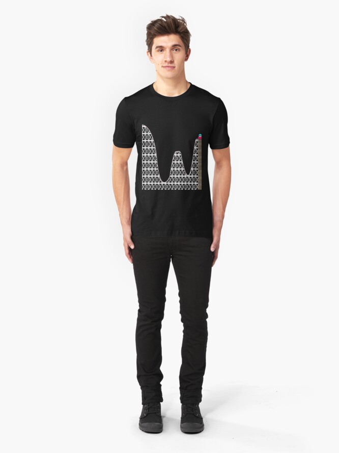 Alternate view of PRN roller coaster Slim Fit T-Shirt