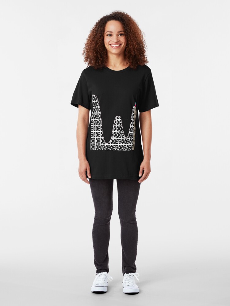 Alternate view of PRN roller coaster Slim Fit T-Shirt