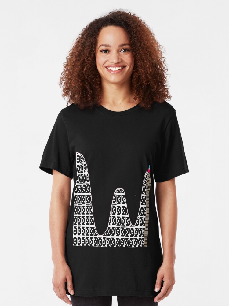 Alternate view of PRN roller coaster Slim Fit T-Shirt