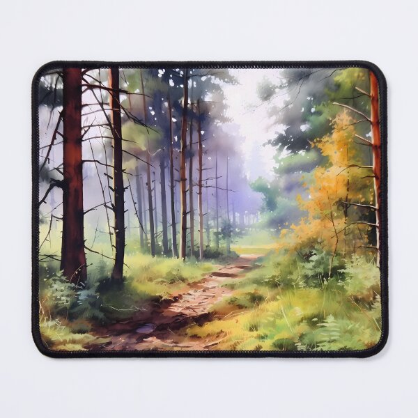 Item preview, Pine Trees in a Forest Watercolor Painting Art designed and sold by redstar19.