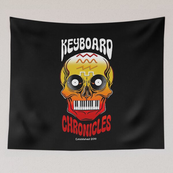 Artikelvorschau, Keyboard Chronicles „Bunter Totenkopf“-Design entworfen und verkauft von Creative Shed Designs.