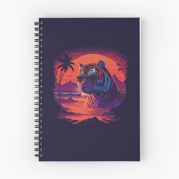 Item preview, Synthwave - Retrowave - Bengal Tiger wearing sunglasses designed and sold by brindled.