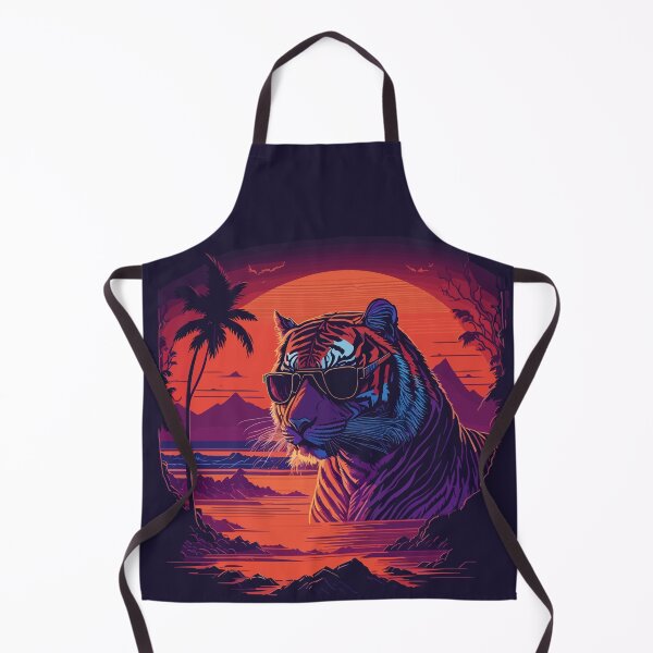 Item preview, Synthwave - Retrowave - Bengal Tiger wearing sunglasses designed and sold by brindled.