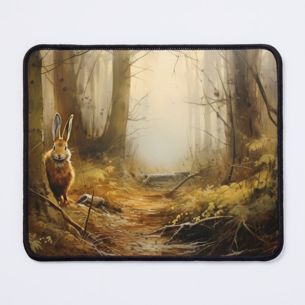 Item preview, Wild Hare Hiding in the Forest Watercolor Painting Art designed and sold by redstar19.