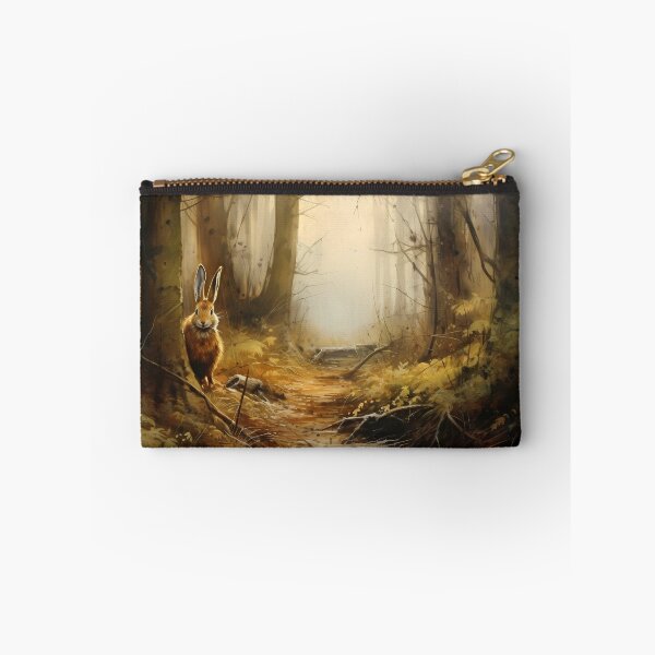 Item preview, Wild Hare Hiding in the Forest Watercolor Painting Art designed and sold by redstar19.