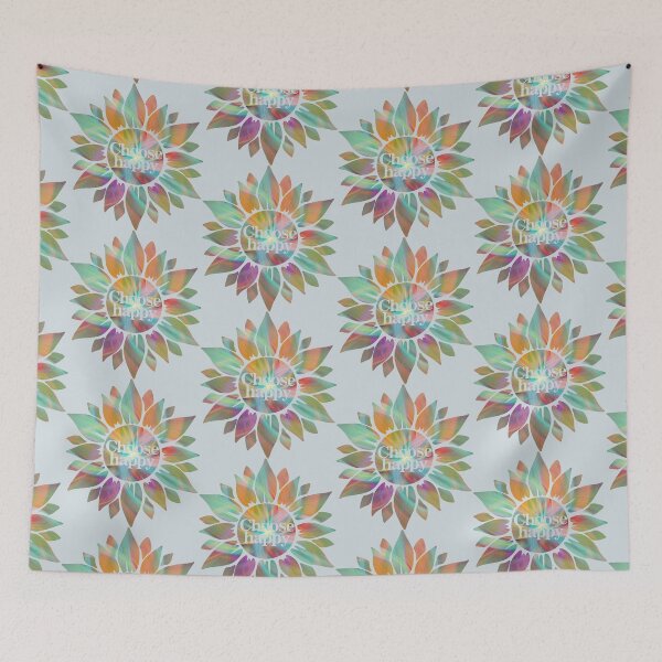 Item preview, Flowers pastel choose happy mandala pattern  designed and sold by Souushop.