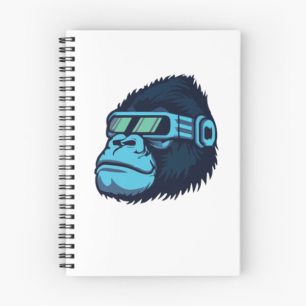 Item preview, Gorilla stylish futuristic blue neon designed and sold by spyduckz.