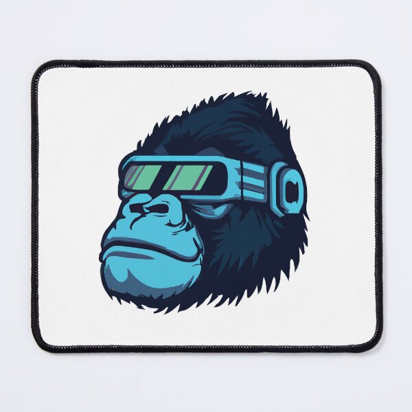 Item preview, Gorilla stylish futuristic blue neon designed and sold by spyduckz.