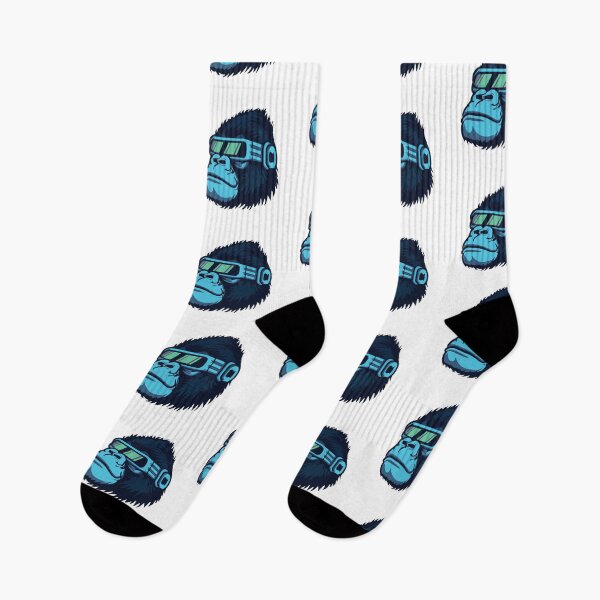 Item preview, Gorilla stylish futuristic blue neon designed and sold by spyduckz.